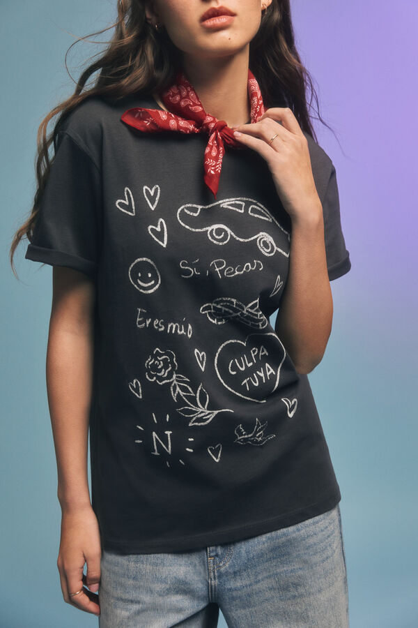 Springfield Camisola gráfica cinzento