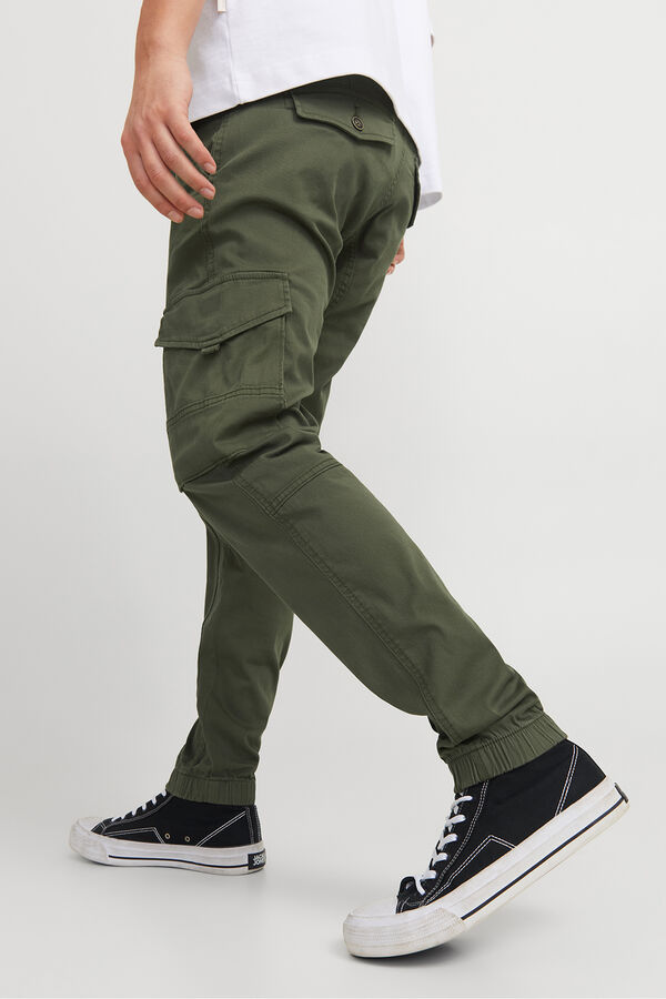 Jack & Jones Calças cargo slim fit verde