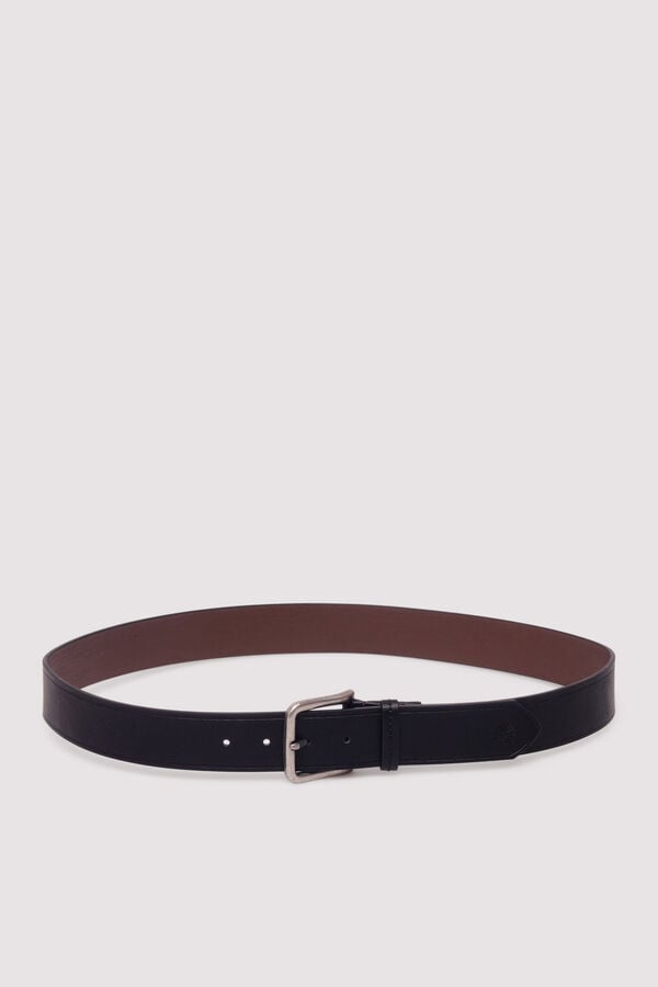 Springfield Faux leather belt with stitching black