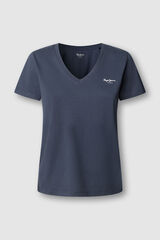Pepe Jeans T-shirt de manga curta e gola em bico azul
