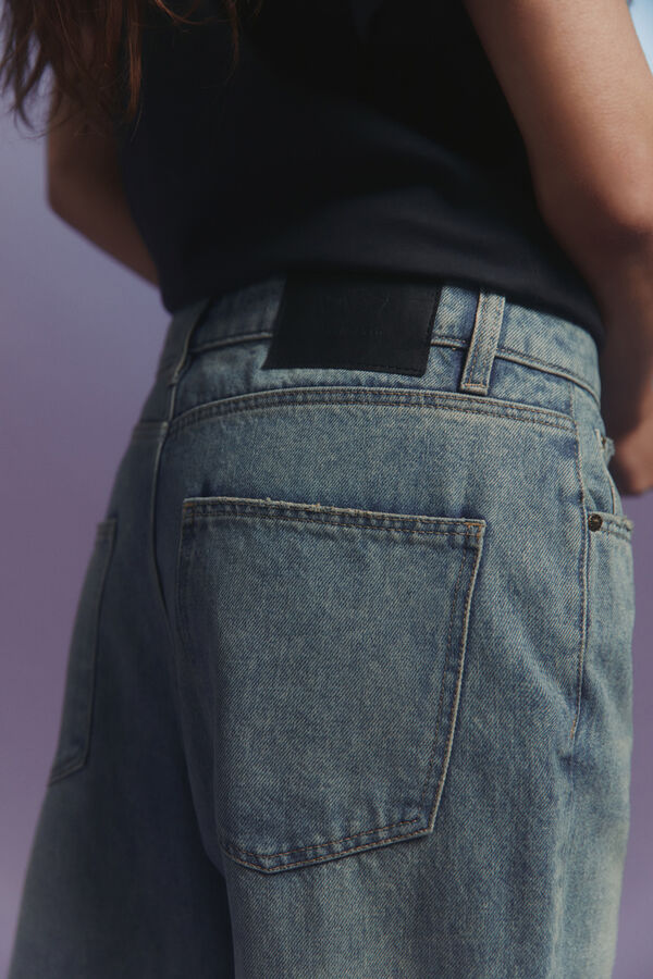 Springfield Jeans corazones bordados azul