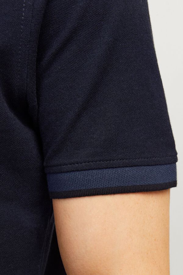 Jack & Jones Polo de manga curta b&aacute;sico azul