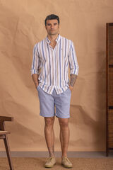 Celopman Bermuda Casual Lino azul