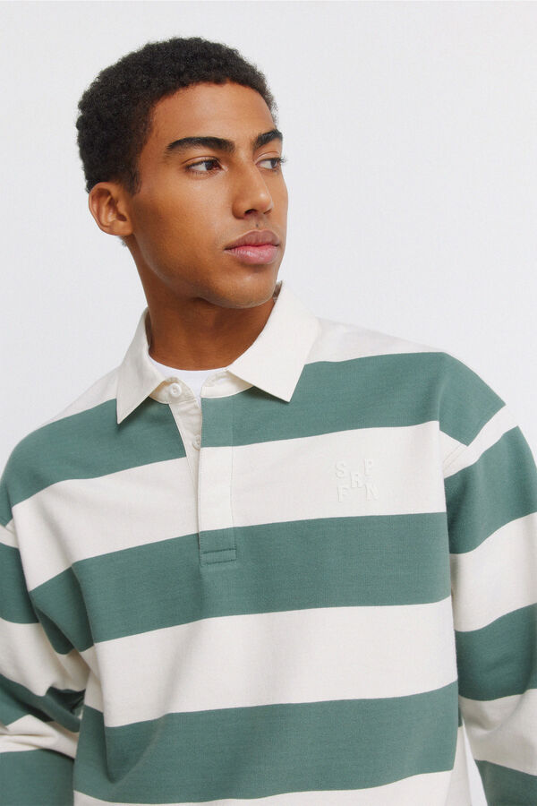 Springfield Polo rugby manga comprida riscas branco