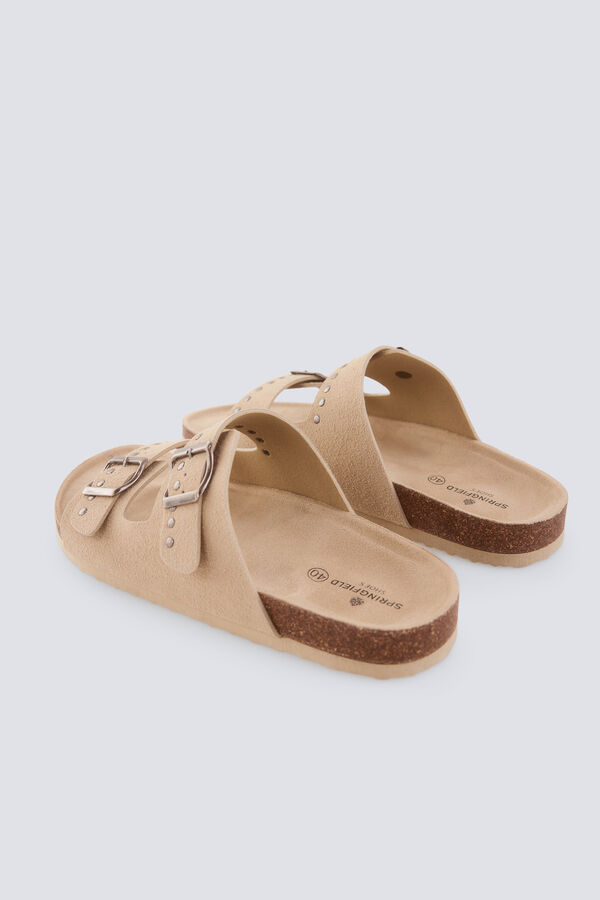 Springfield Sand&aacute;lias fivela tachas bege