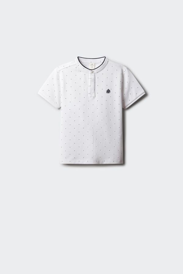 Springfield Kids Polo de crian&ccedil;a gola mao &agrave;s bolinhas branco