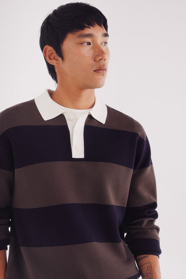 Springfield Jersey polo rayas anchas nude