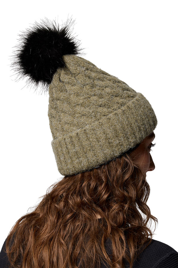 Columbia Gorro unisex Winter Blur&trade; II con pomp&oacute;n kaki