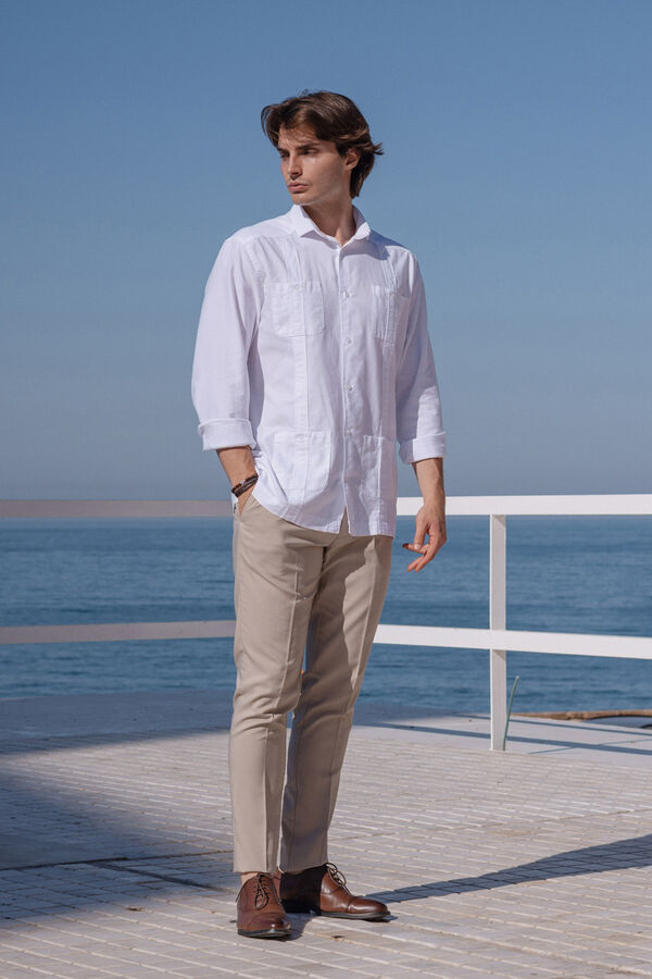 Celopman Camisa Cubana Blanca blanco