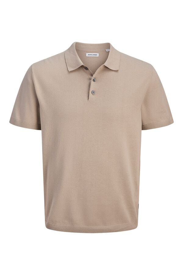 Jack & Jones Polo de malha regular fit em algod&atilde;o cru