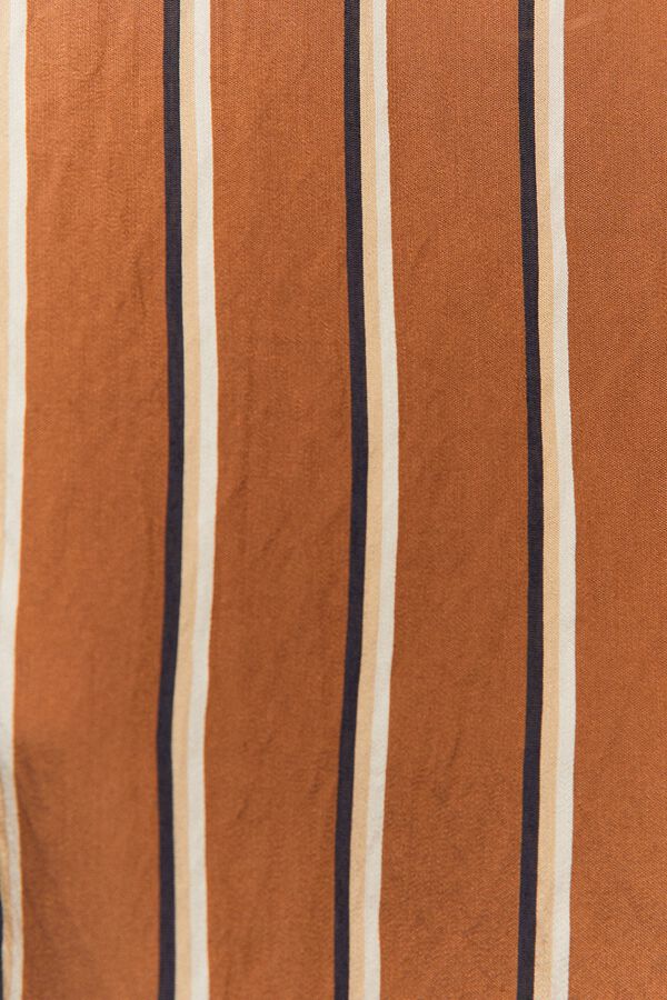 Systemaction Vestido curto de riscas cru