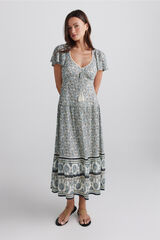 Springfield Vestido estampado de bolinhas branco