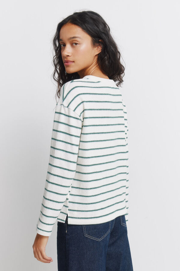 Springfield T-shirt de riscas bege