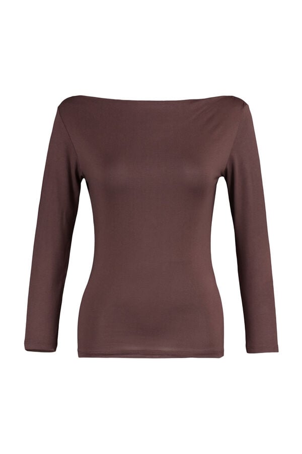 Trendyol Top justo gola barco cru