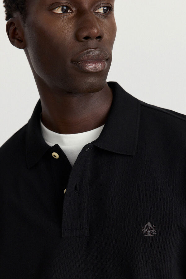Springfield Piqu&eacute; basic regular fit polo shirt black