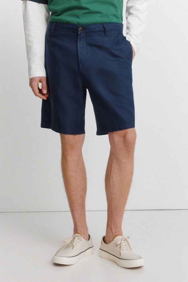 Springfield Bermudas leves corte confort&aacute;vel azul