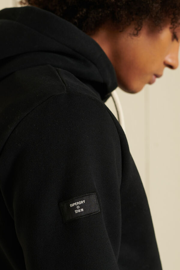 Superdry Sudadera de algodón orgánico con capucha y logotipo Core negro
