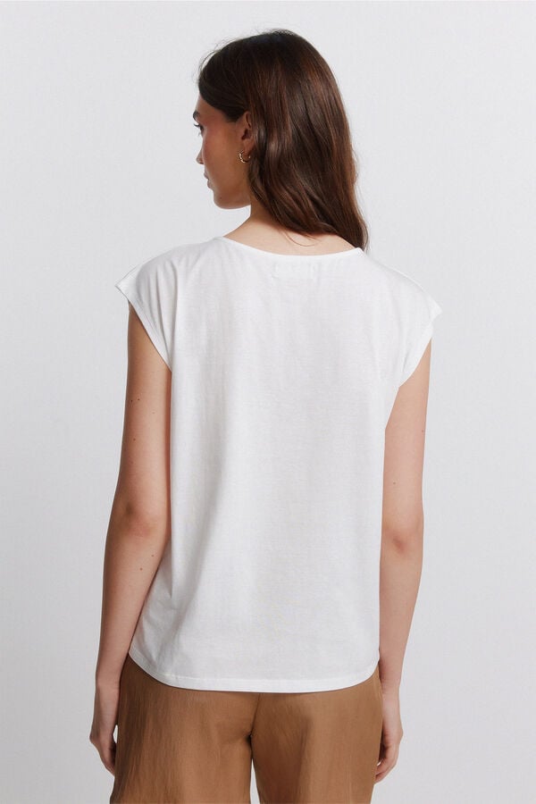 Springfield Polka-dot short sleeve T-shirt beige