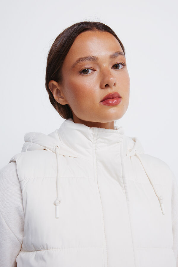 Springfield Colete com capuz em poli&eacute;ster reciclado cru