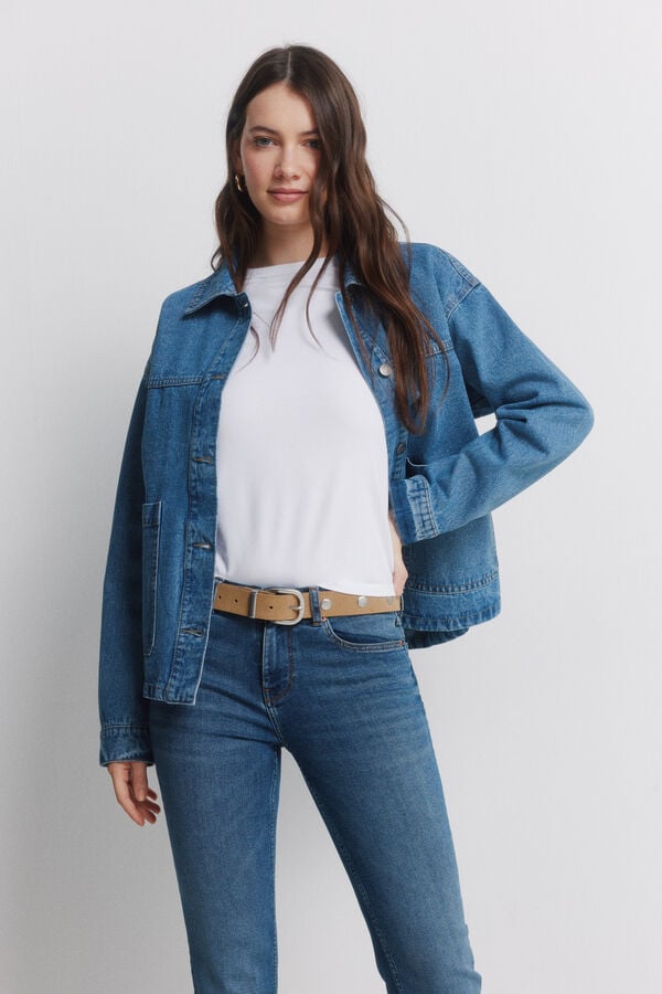 Springfield Jeans cintura m&eacute;dia flare  azul