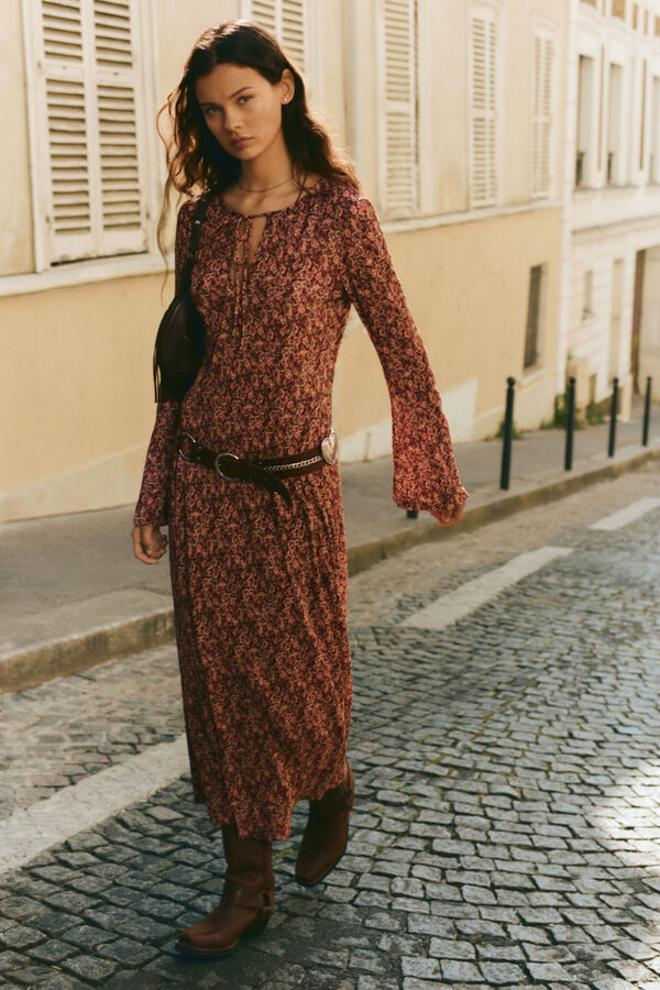 High Spirits Vestido Florin Caqui escuro