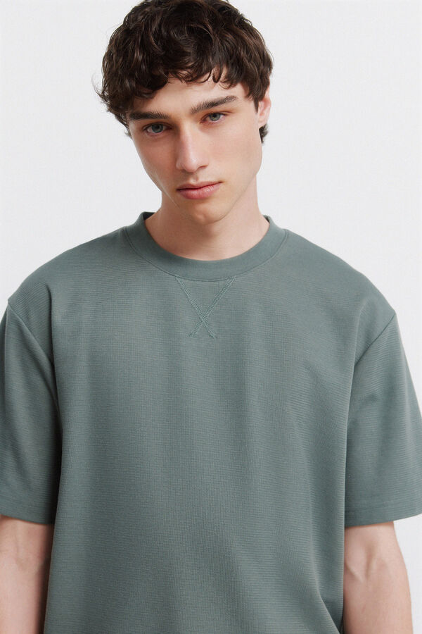 Springfield T-shirt em tecido waffle verde