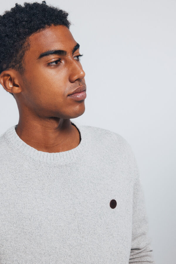 Springfield Camisola liso de fantasia torcida cinzento