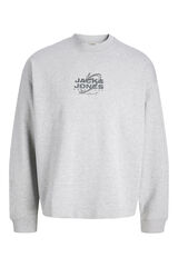 Jack & Jones Moletom b&aacute;sico de manga comprida cinzento