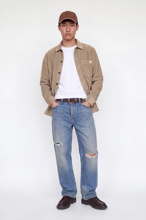 Jack & Jones Sobrecamisa 100% algod&atilde;o cinzento