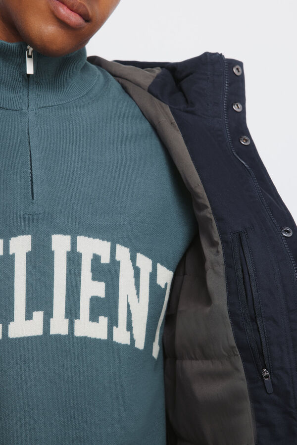 Springfield Parka curta acolchoada azul