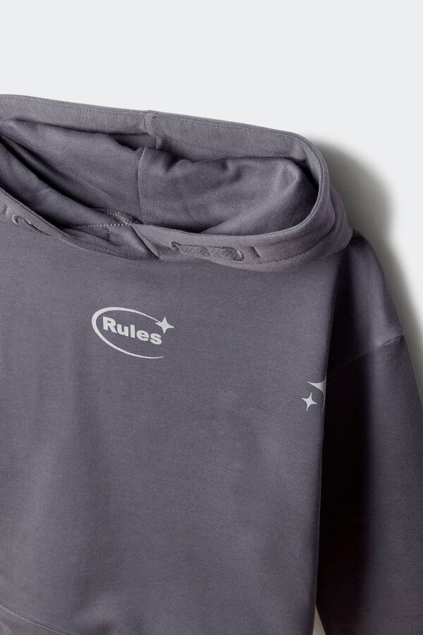 Springfield Kids Sweatshirt "Abrace a bagunça" para capuz cinzento