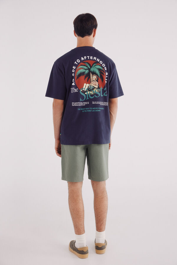 Springfield Bermudas de popelina com ajuste confortável verde
