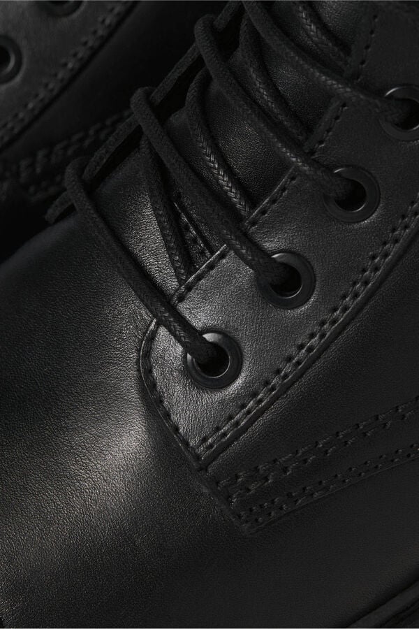 Jack & Jones Botas de couro para homem preto