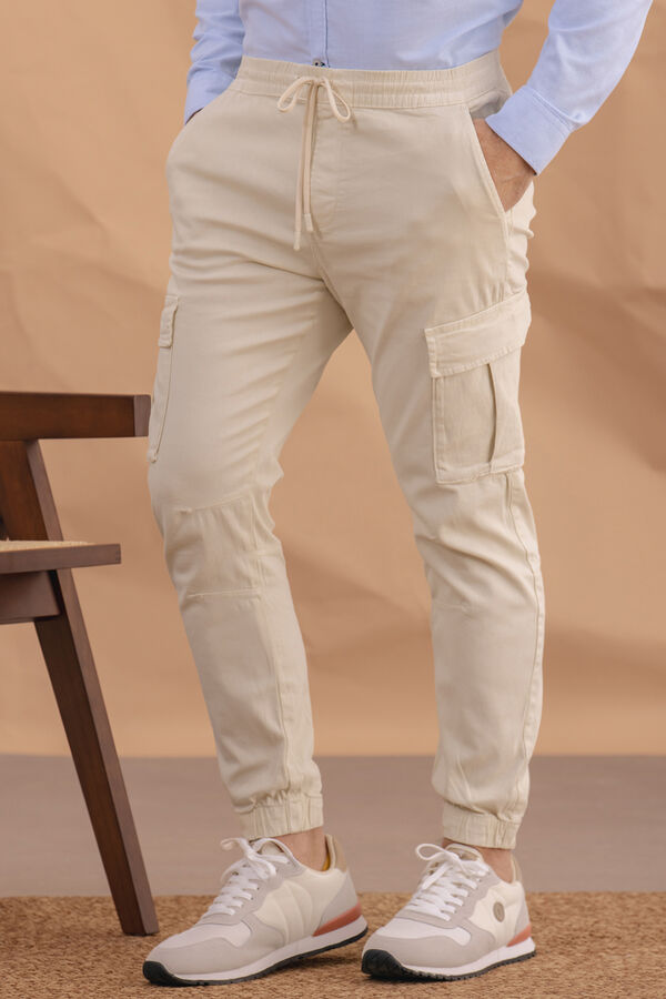 Celopman Calças cargo jogger  bege