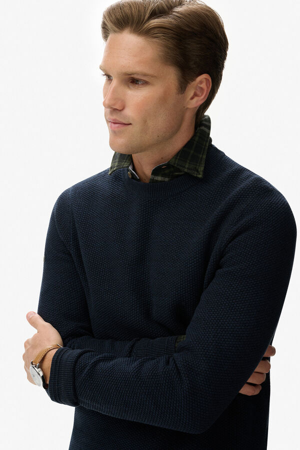 Superdry T-shirt de gola redonda azul