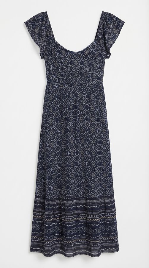 Springfield Vestido estampado volantes azul