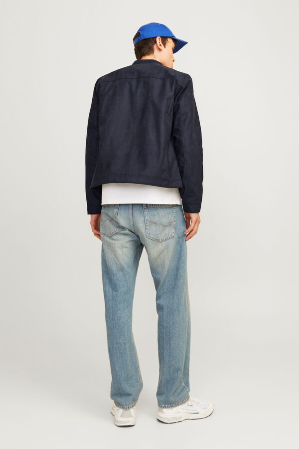 Jack & Jones Blusão com efeito de couro preto