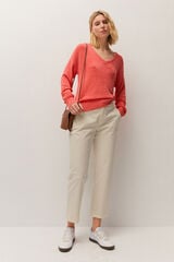 Systemaction Camisola gola em bico borgonha