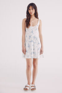 Springfield Vestido curto estampado corset