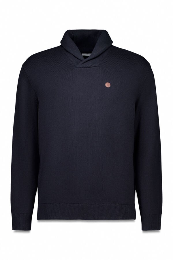 Springfield Tuxedo neck jumper blue