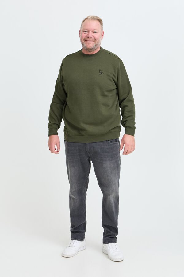 Blend PLUS Sudadera de cuello redondo bordada verde