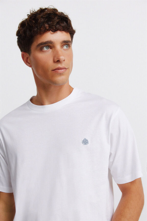 Springfield T-shirt b&aacute;sica com logo Springfield branco