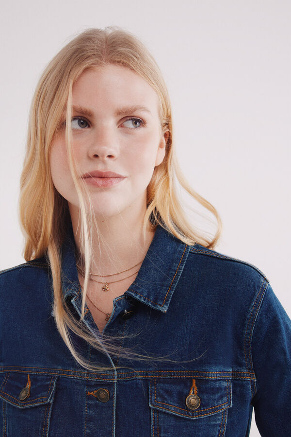 Springfield Jaqueta jeans de algodão azul