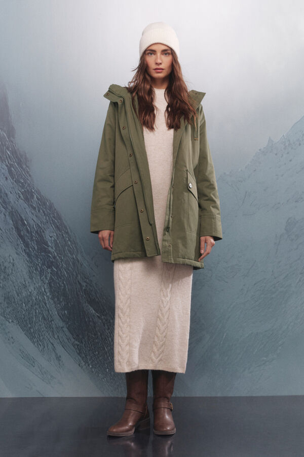 Springfield Parka com capuz Sorona Aura Caqui escuro