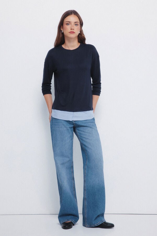 Springfield T-shirt combinada azul