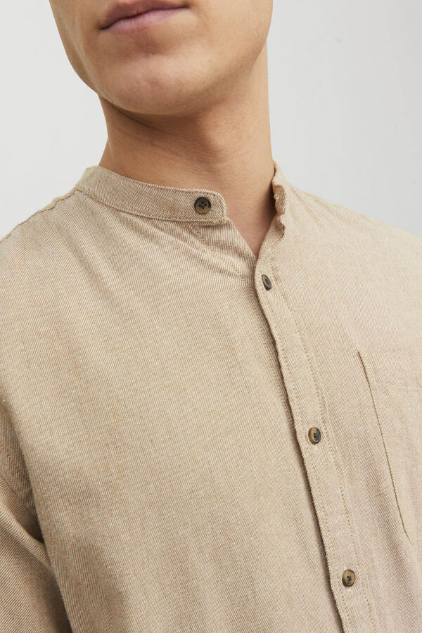 Jack & Jones Camisa confort fit cuello mao beige