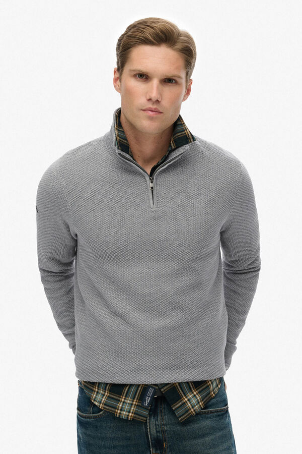 Superdry T-shirt de gola redonda cinzento