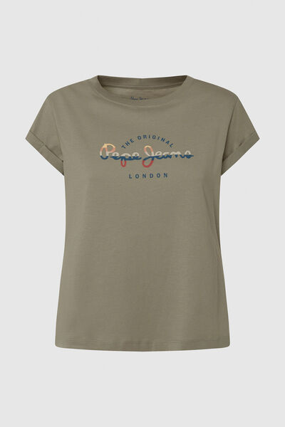Springfield T-shirt Básica Com Logo  caqui escuro