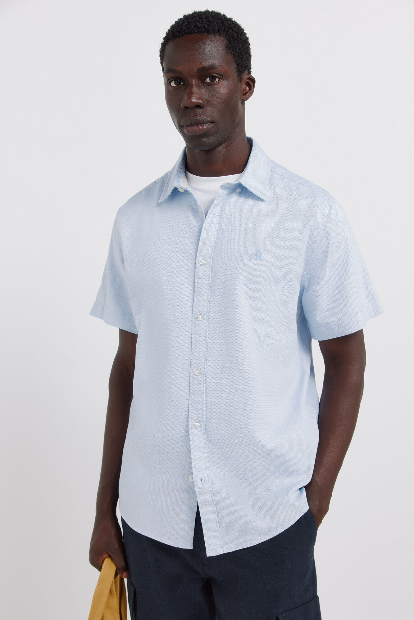 Springfield Camisa manga corta estructura bicolor