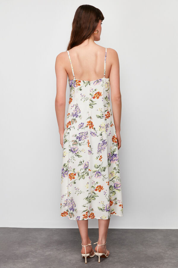 Trendyol Vestido midi de al&ccedil;as bege